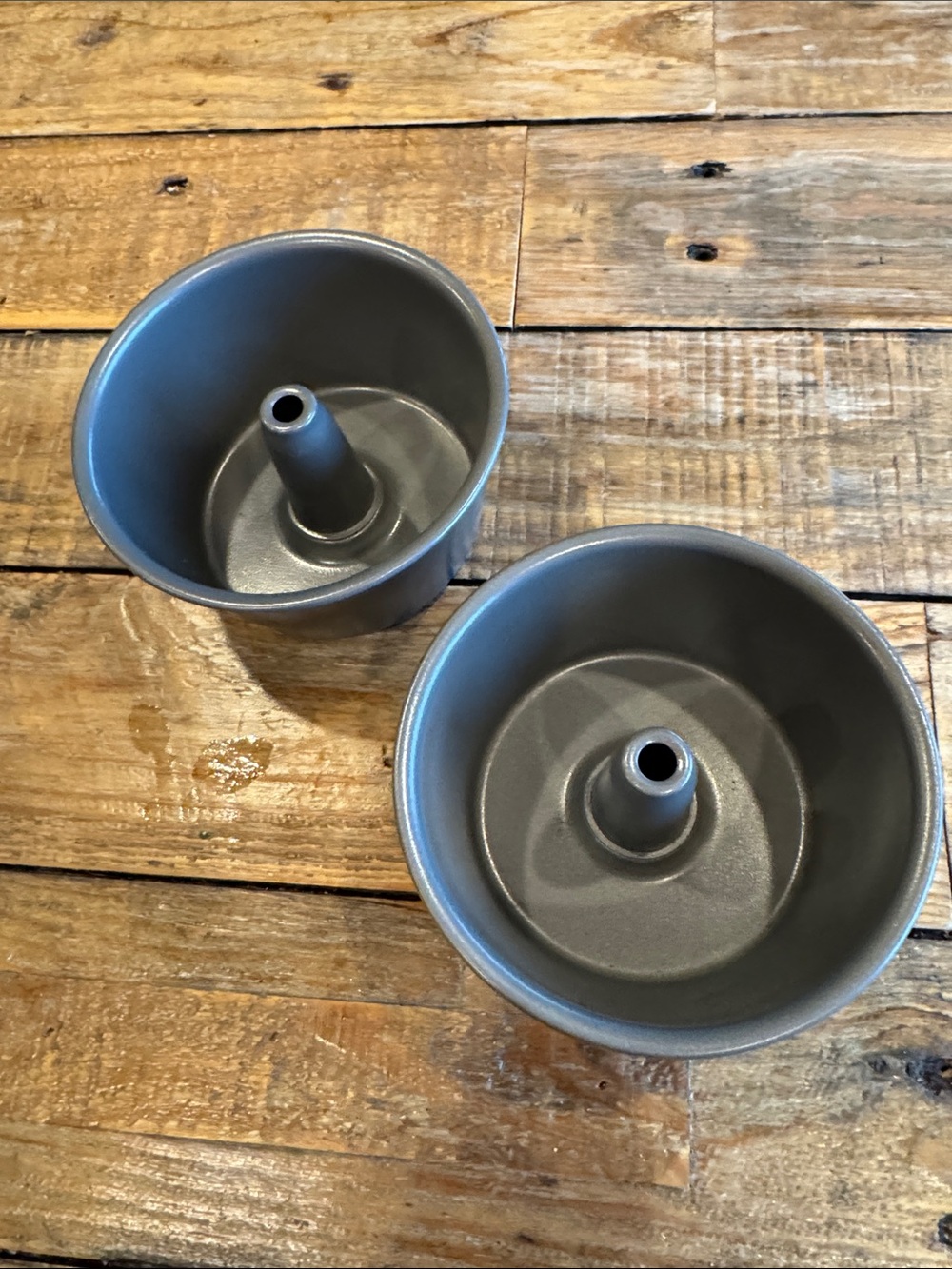 Set of 2 Nonstick Mini Bundt/Angelfood Cake Pans - Gray
